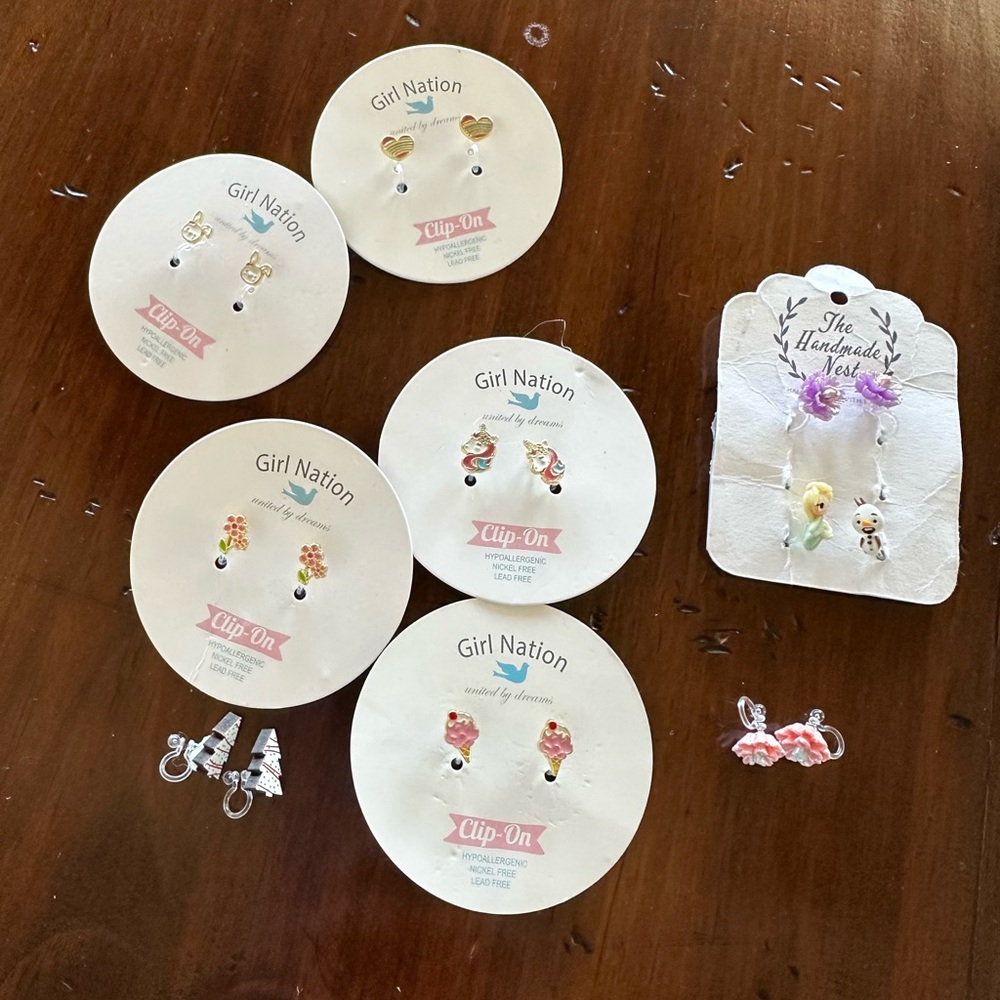 Girl Nation Kids Clip-On Earrings Set - Multicolor